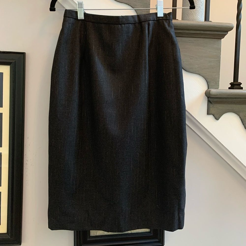 Burberry Vintage Wool Metallic Fleck Skirt sz 4